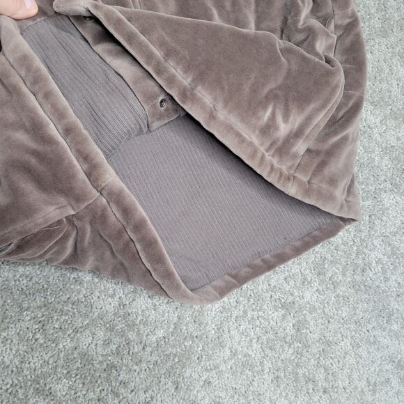 J Jill Brown Velvet Button Down Quilted Vest Womens Size L - Picture 3 of 6